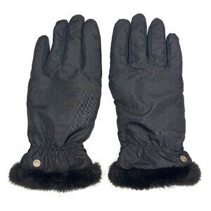Weatherproof Nylon Faux Fur Fleece Lined Tech Touch Winter Gloves Womens M Black
